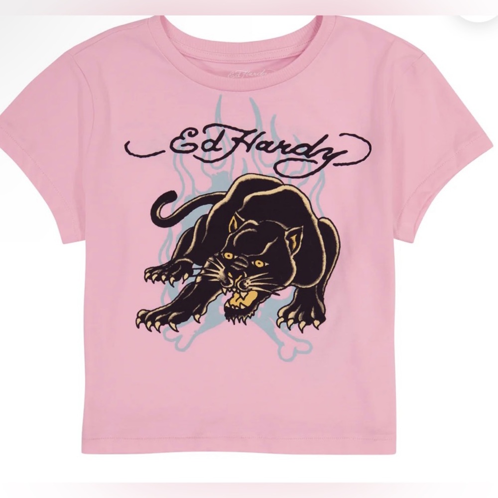 Ed Hardy Panther Flame Baby Tee